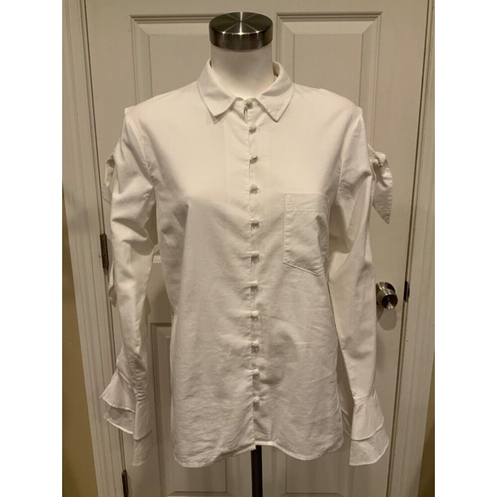 Jonathan Simkhai White Collared Button-Up Oxford … - image 1